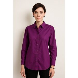 Stella Carakasi‎ Women's Purple Button Down Long Sleeve Shirt Top Medium
